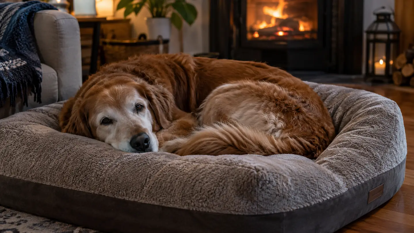 The Night Our Old Lab Finally Stopped Circling and Settled Into His New Bed